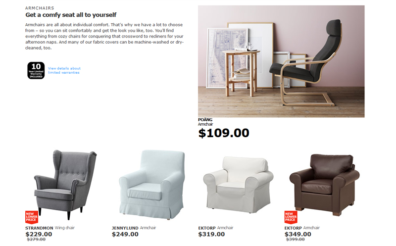 Editorial example from Ikea website