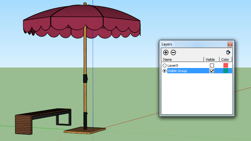 Layer visibility SketchUp