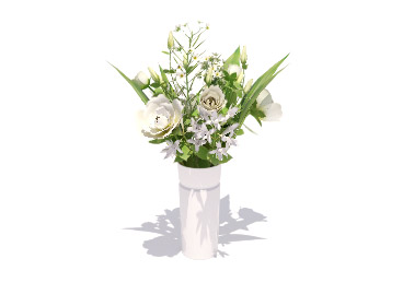 3D vase with flowers
