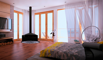 Podium Browser bedroom rendering in SketchUp