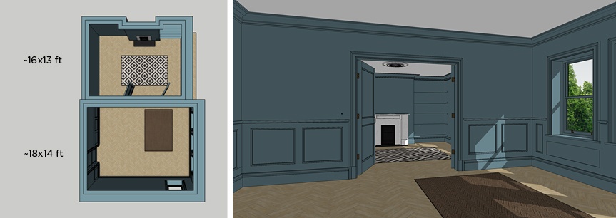 SketchUp scene scale and layout