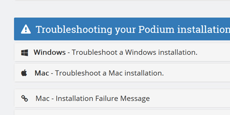 Podium troubleshooting thumbnail